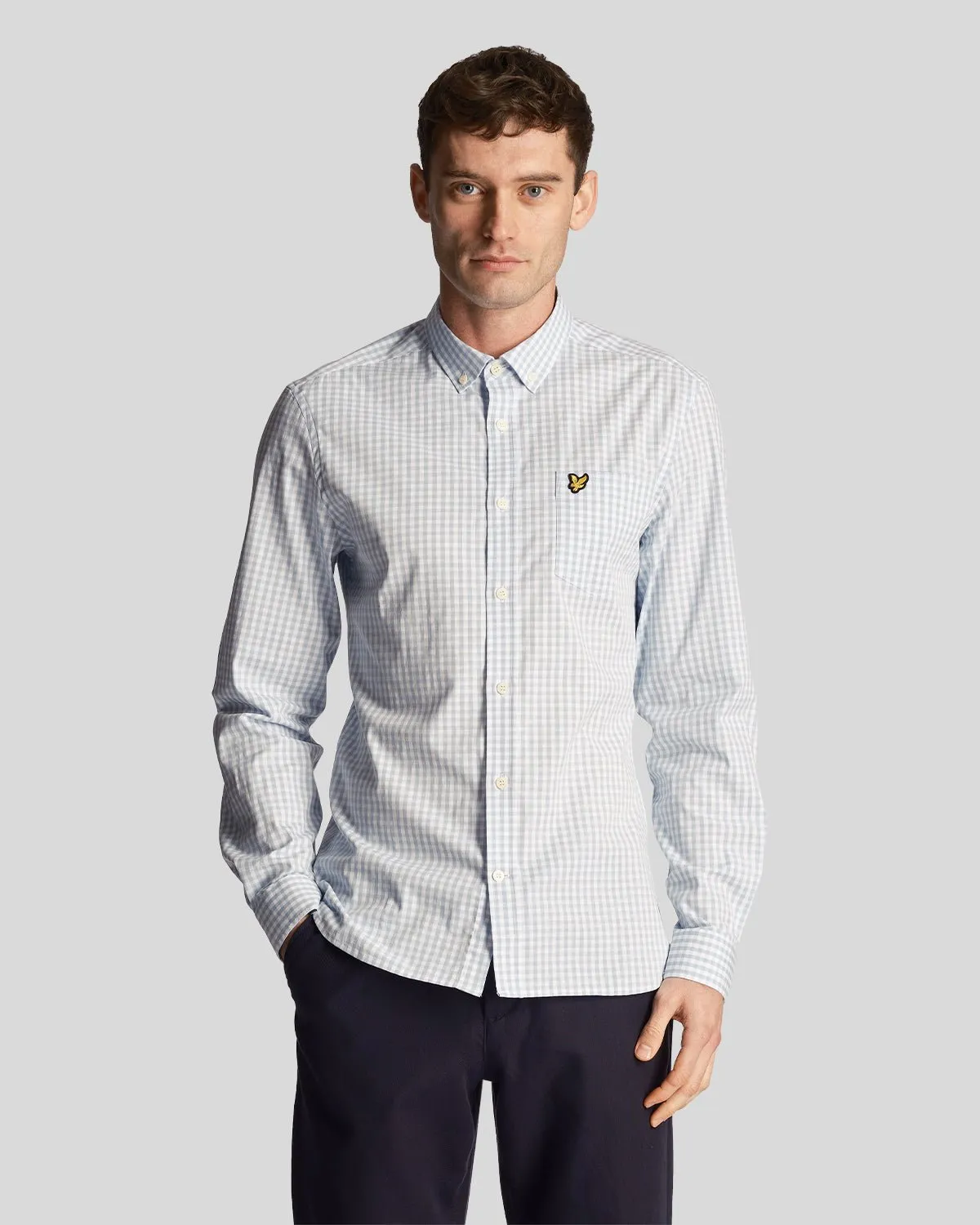 Long Sleeve Slim Fit Gingham Shirt sold by Lyle & Scott