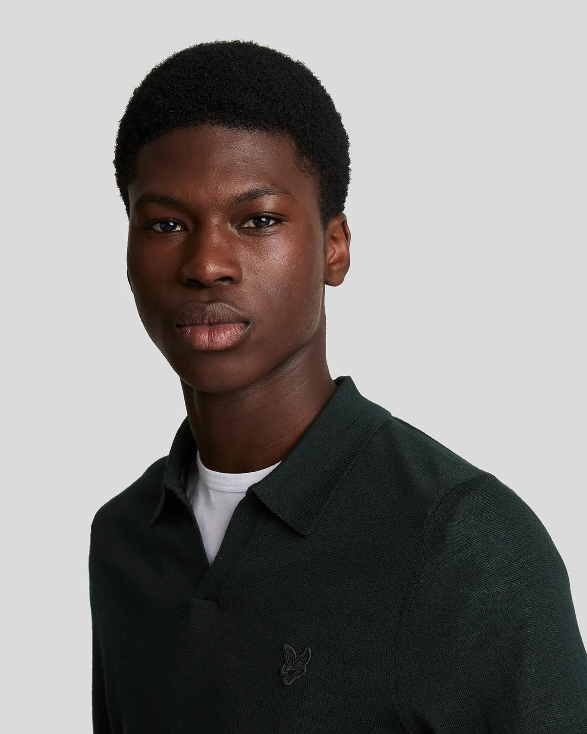 Tonal Eagle Merino Collared Jumper sold by Lyle & Scott product image thumbnail 4