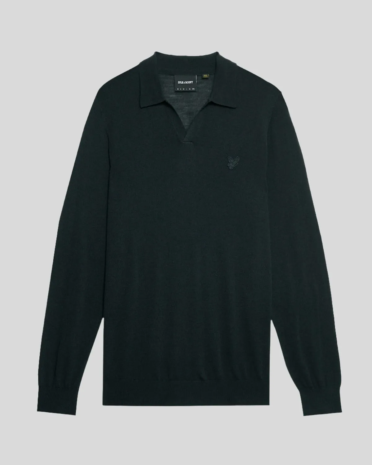 Tonal Eagle Merino Collared Jumper sold by Lyle & Scott product image thumbnail 5