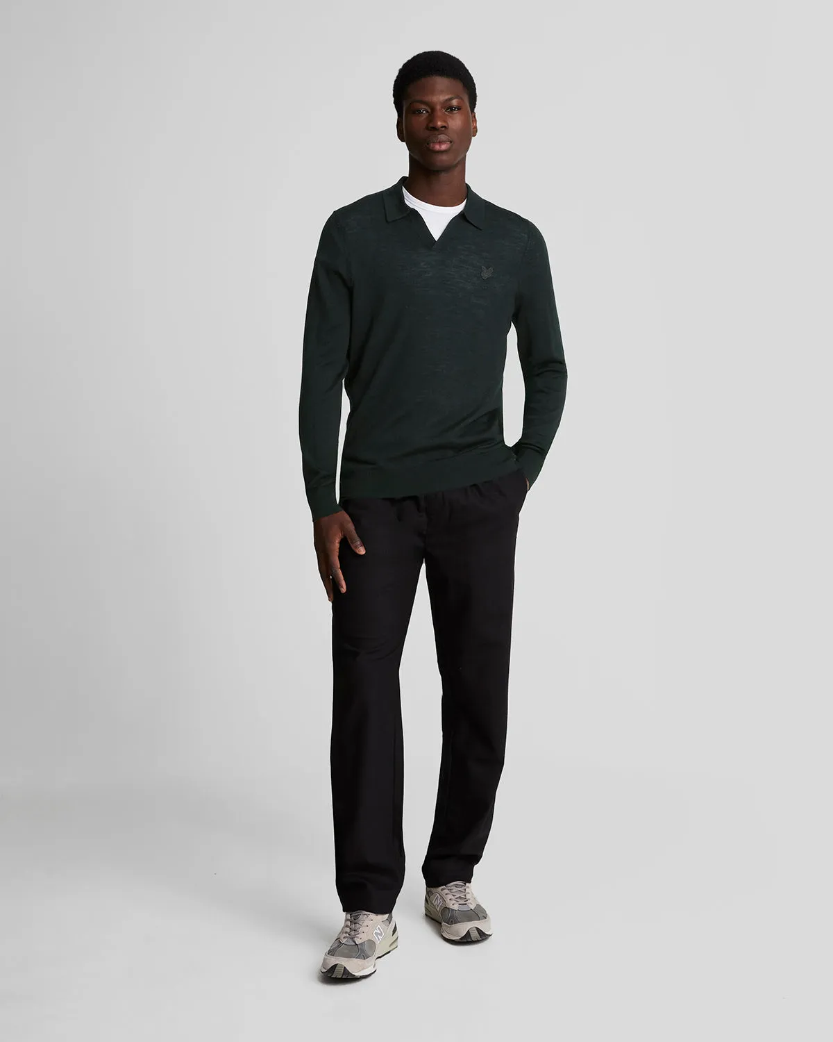 Tonal Eagle Merino Collared Jumper sold by Lyle & Scott product image thumbnail 2