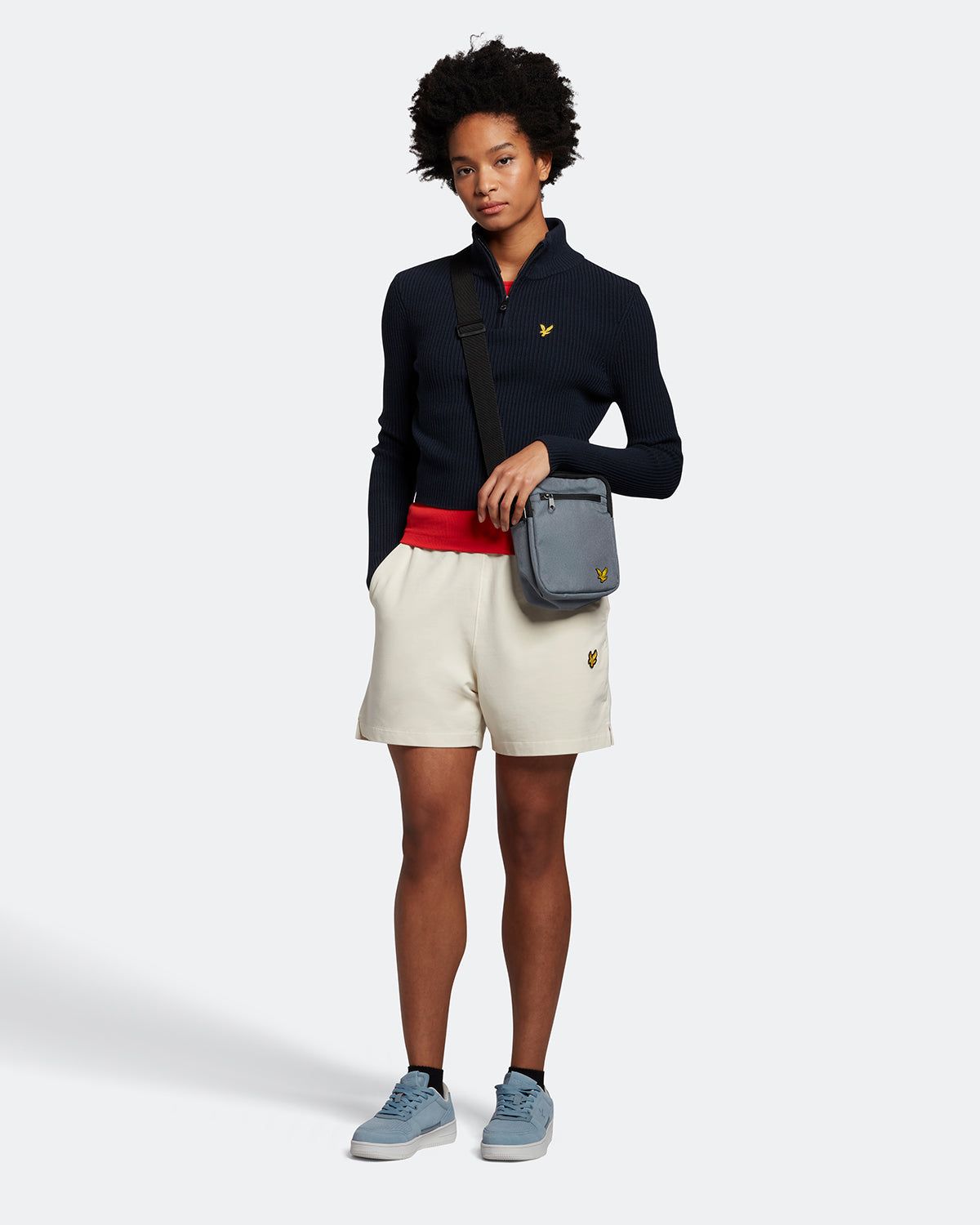 Womens Cropped Ribbed 1/4 Zip Jumper sold by Lyle & Scott product image thumbnail 2