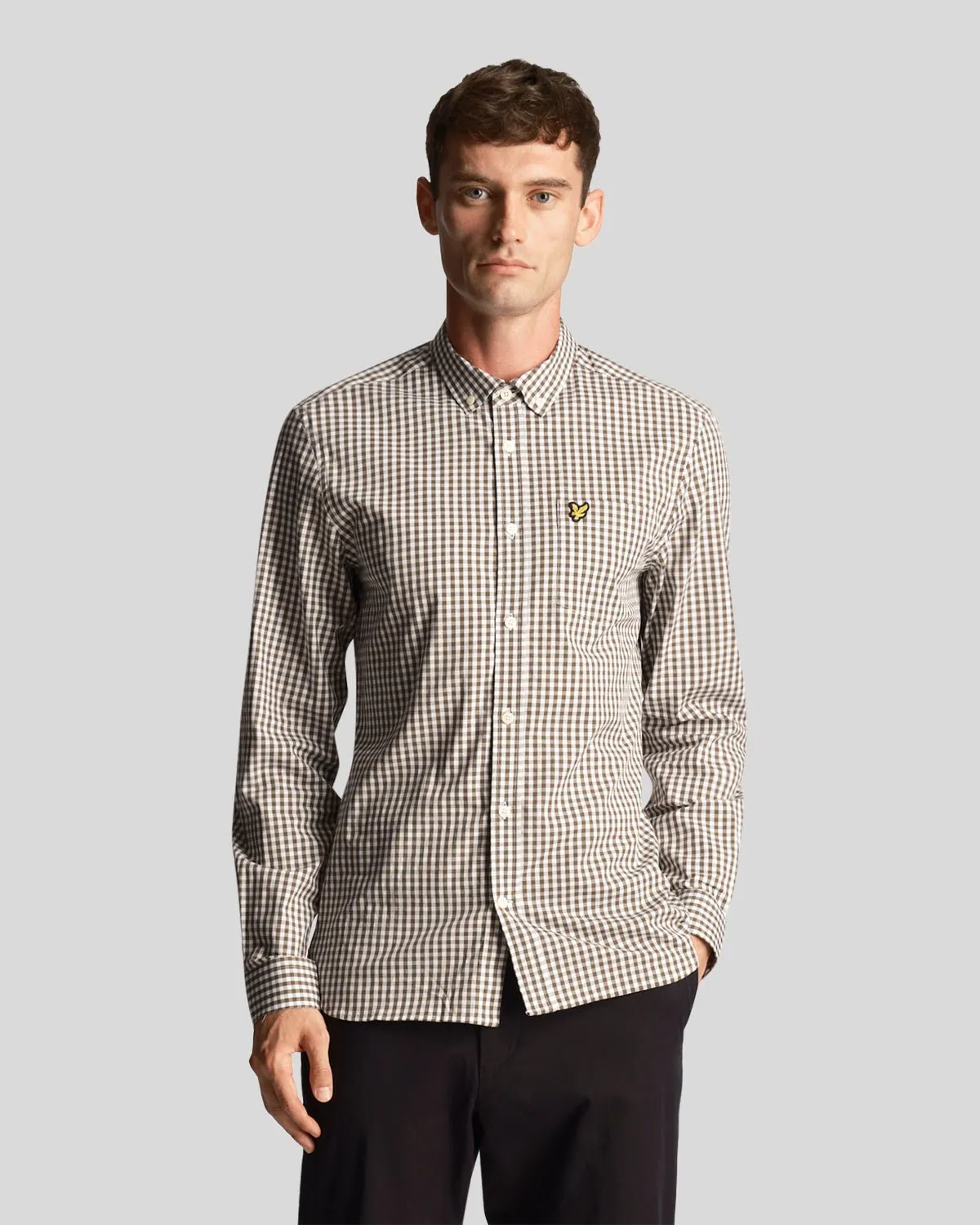Long Sleeve Slim Fit Gingham Shirt sold by Lyle & Scott