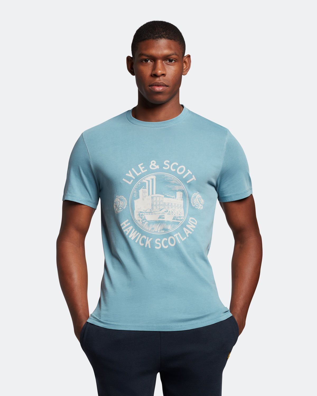 Hawick Print T-Shirt Plus sold by Lyle & Scott