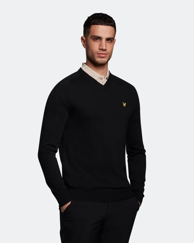 Golf Merino V Neck Jumper sold by Lyle & Scott