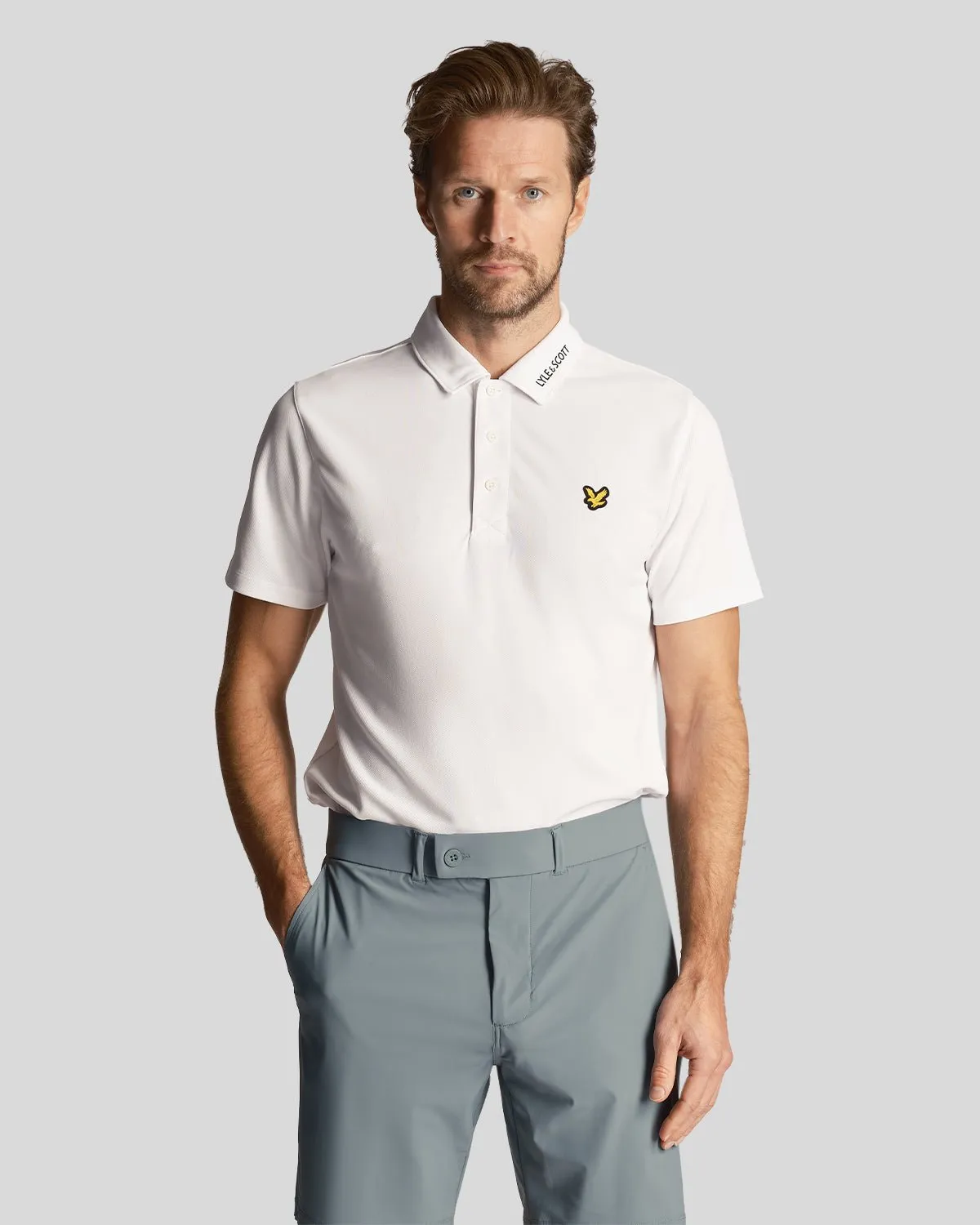 Golf Technical Collar Logo Polo Shirt sold by Lyle & Scott
