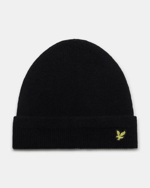 Racked Rib Beanie sold by Lyle & Scott