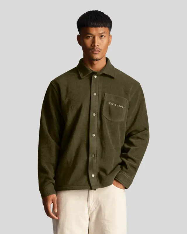 Embroidered Fleece Overshirt sold by Lyle & Scott