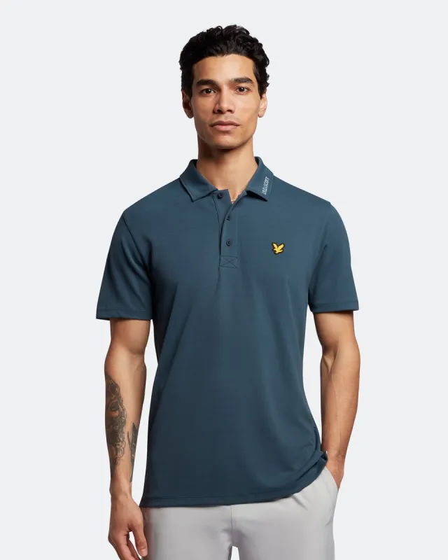 Golf Collar Logo Technical Polo Shirt sold by Lyle & Scott