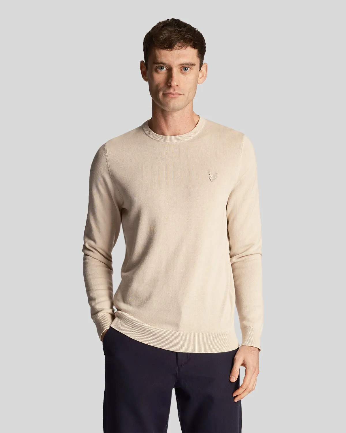 Tonal Eagle Cotton Crew Neck Jumper sold by Lyle & Scott