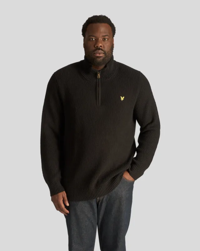 Ribbed Quarter Zip Jumper Plus sold by Lyle & Scott