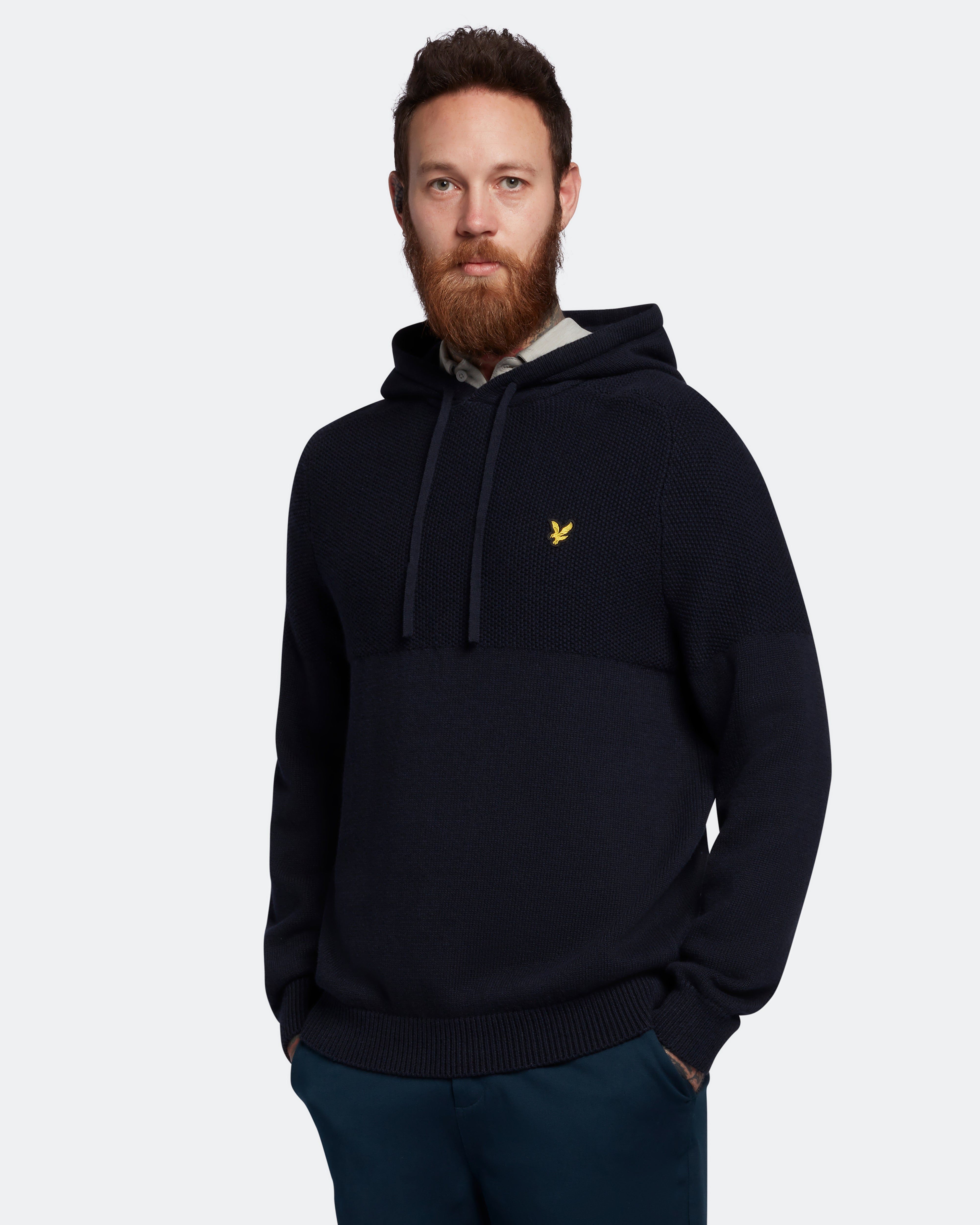 Golf Seed Stitch Knitted Hoodie sold by Lyle & Scott