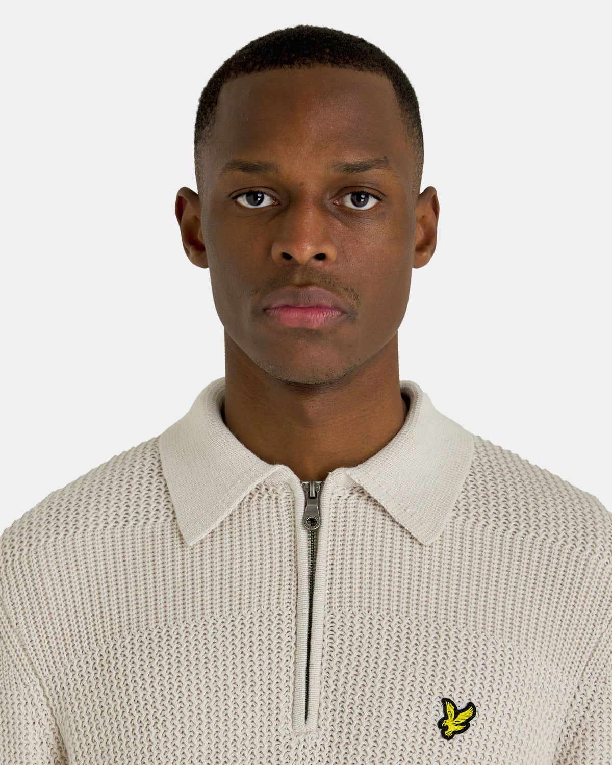 Textured Stripe 1/4 Zip Rugby Jumper sold by Lyle & Scott product image thumbnail 4