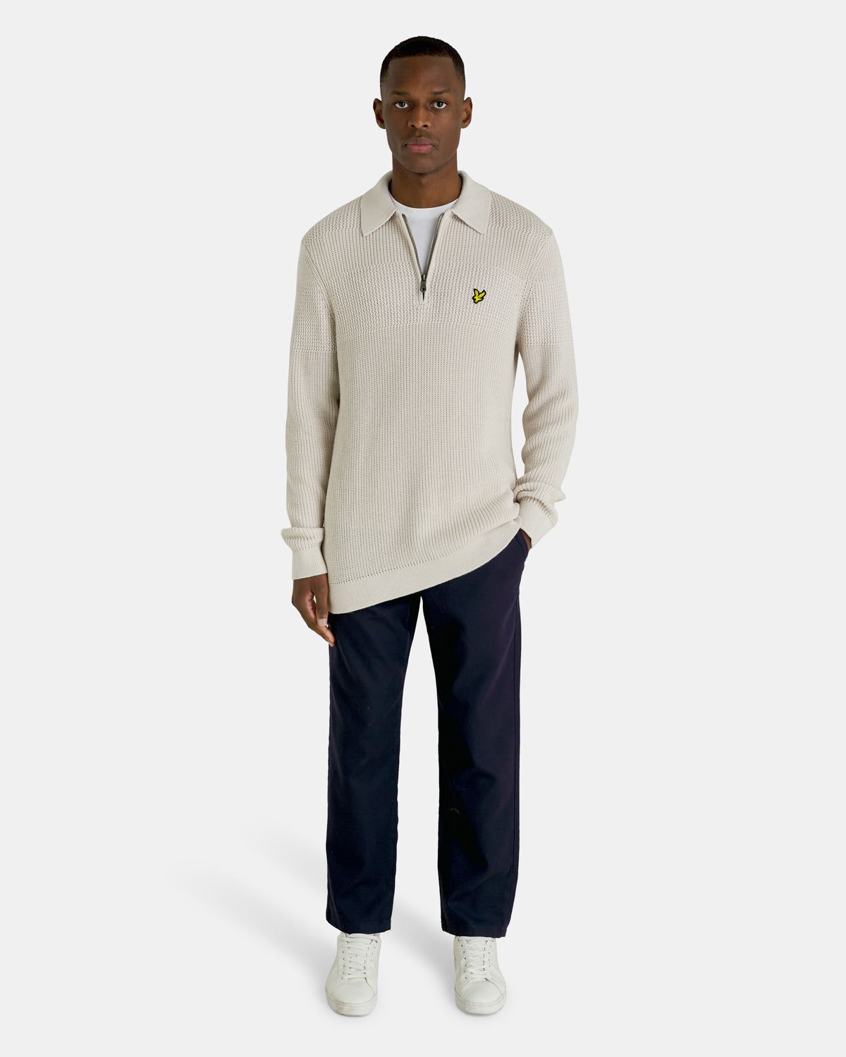 Textured Stripe 1/4 Zip Rugby Jumper sold by Lyle & Scott product image thumbnail 2