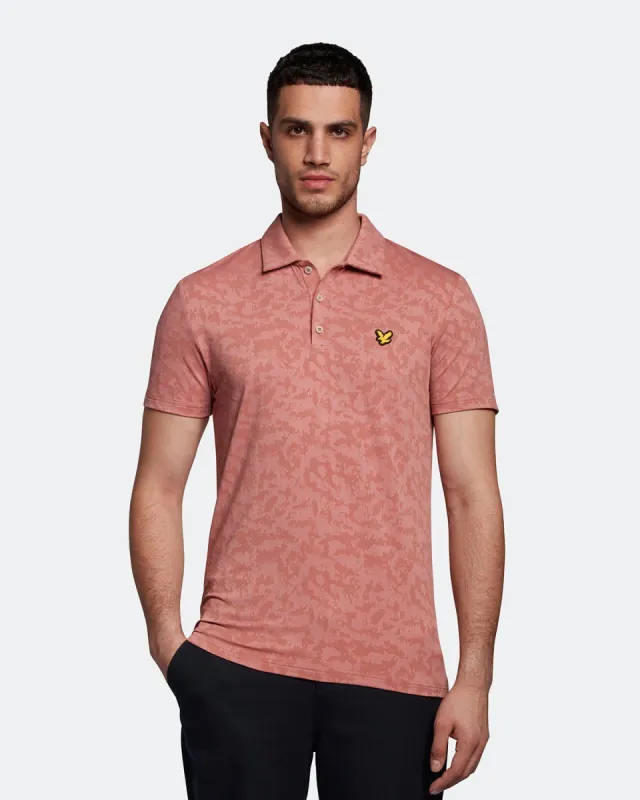 Seafoam Jacquard Polo Shirt sold by Lyle & Scott