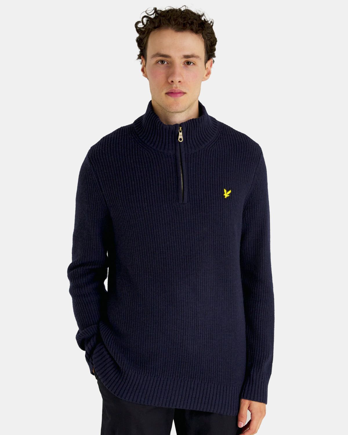 Ribbed Quarter Zip Jumper sold by Lyle & Scott