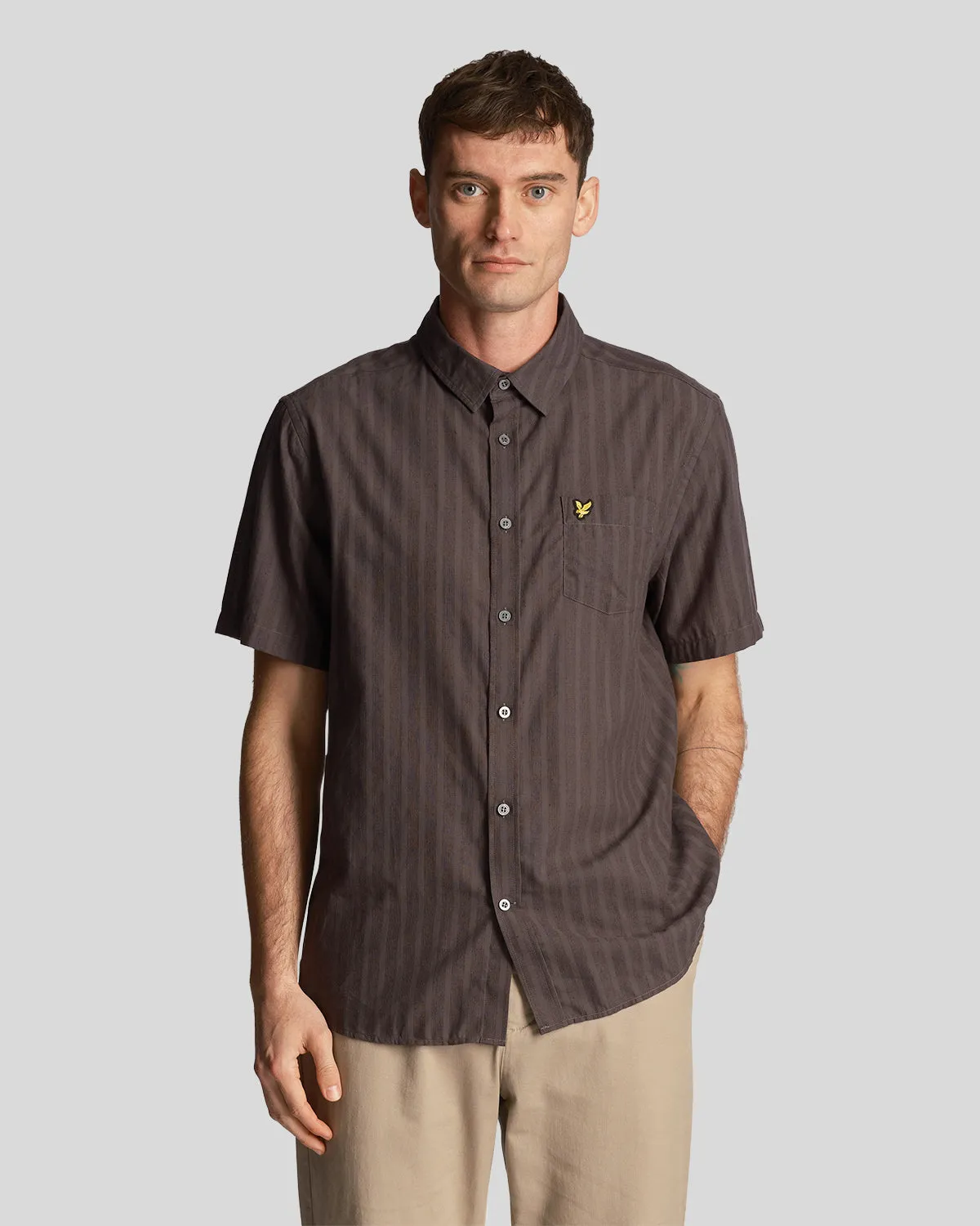 Textured Stripe Short Sleeve shirt sold by Lyle & Scott