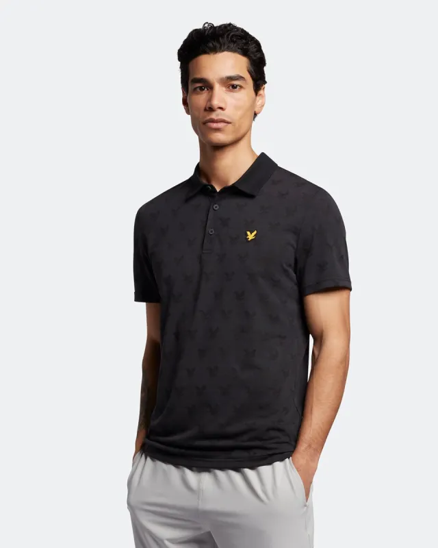 Golf Jacquard Polo Shirt sold by Lyle & Scott