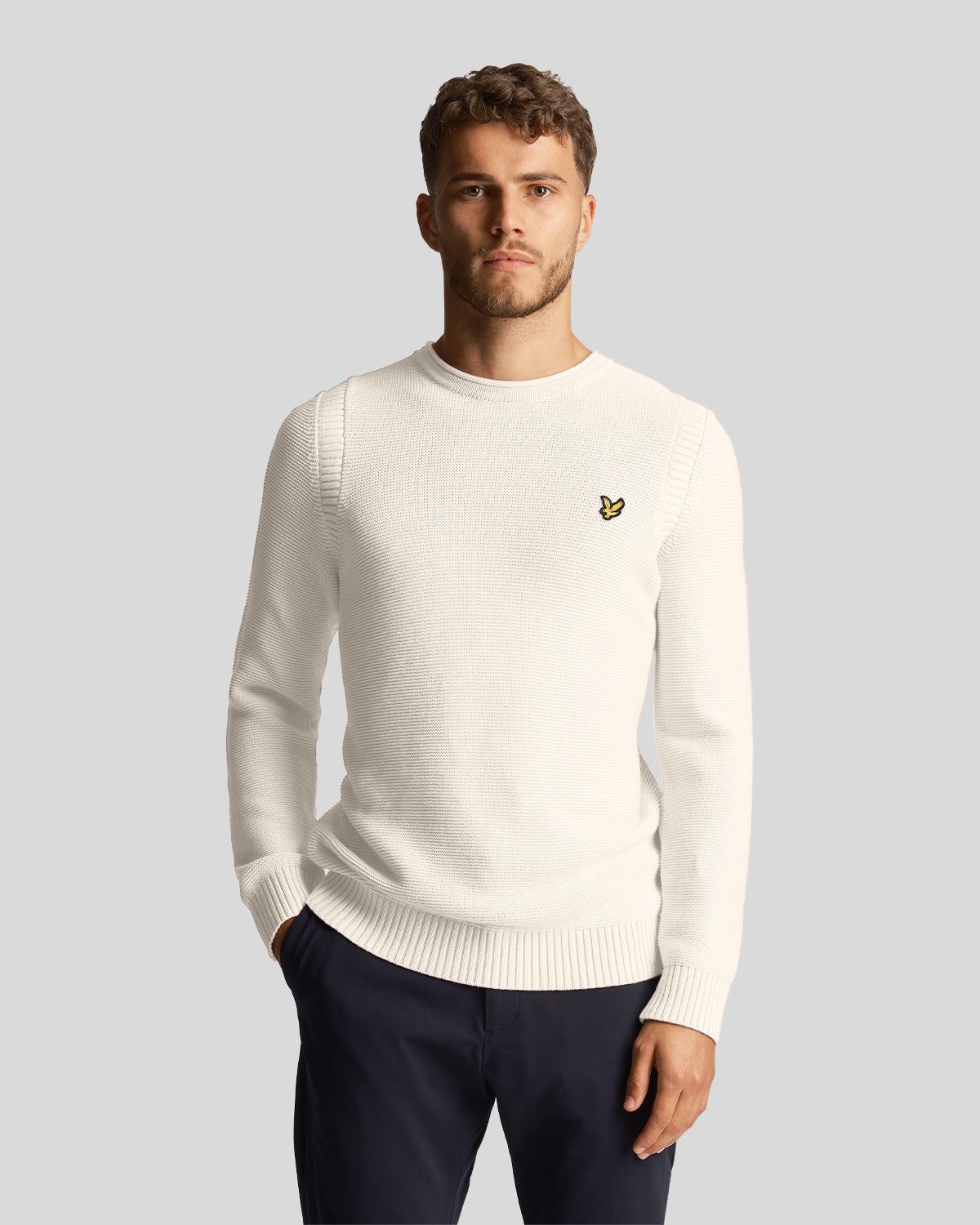 Garter Stitch Self Roll Neck Jumper sold by Lyle & Scott