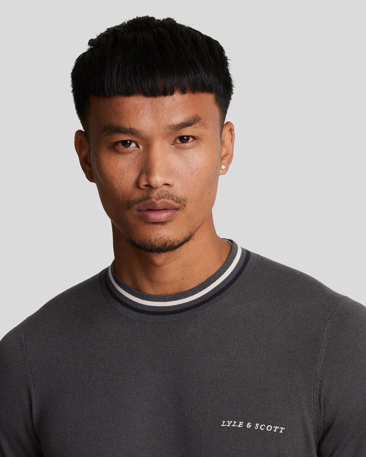 Embroidered Tipped Crew Neck Jumper sold by Lyle & Scott product image thumbnail 4