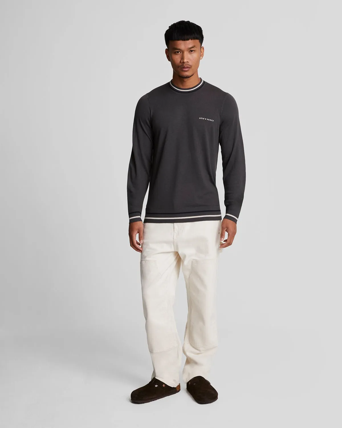 Embroidered Tipped Crew Neck Jumper sold by Lyle & Scott product image thumbnail 2