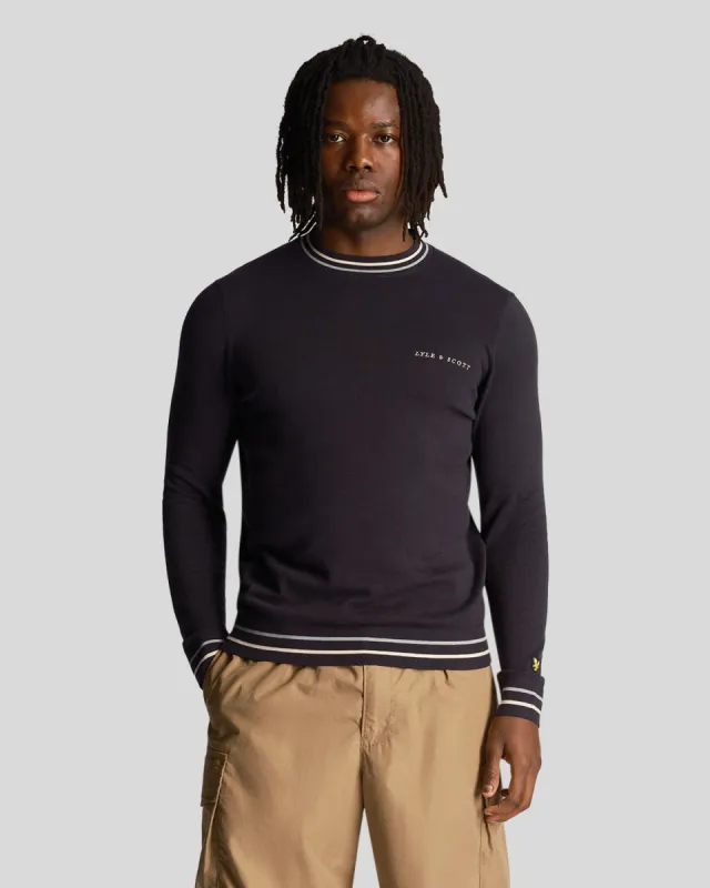 Tipped Crew Neck Jumper sold by Lyle & Scott