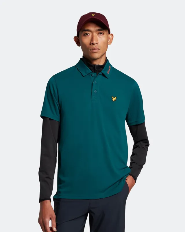 Golf Collar Logo Technical Polo Shirt sold by Lyle & Scott