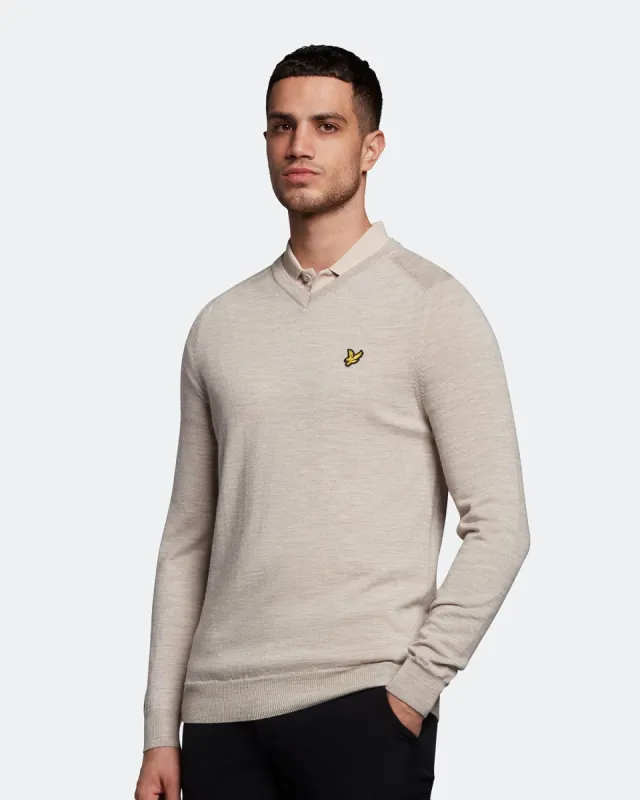 Golf Merino V Neck Jumper sold by Lyle & Scott
