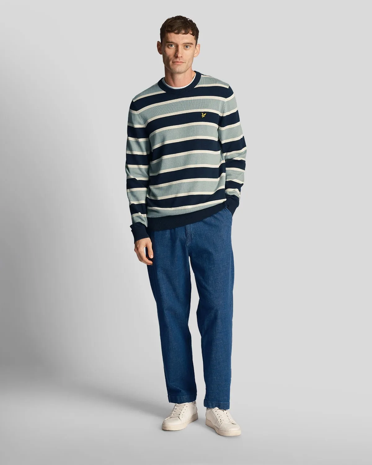 Striped Crew Neck Jumper sold by Lyle & Scott product image thumbnail 2