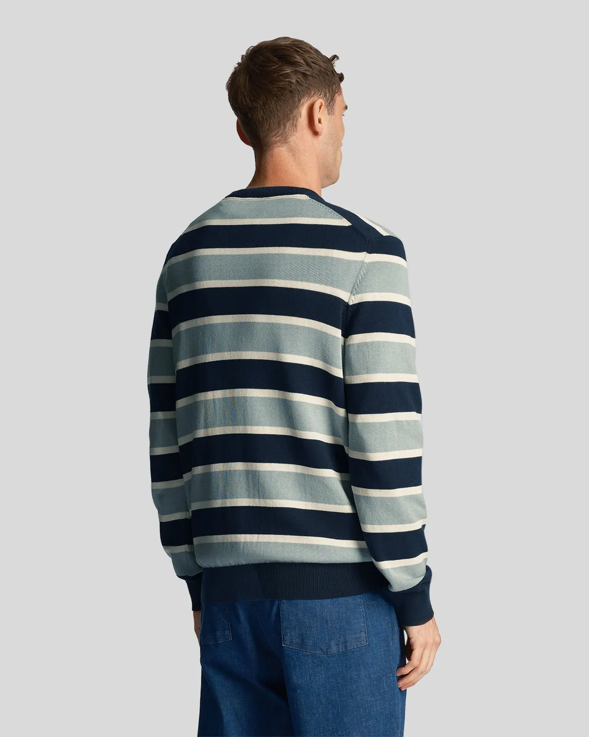 Striped Crew Neck Jumper sold by Lyle & Scott product image thumbnail 3