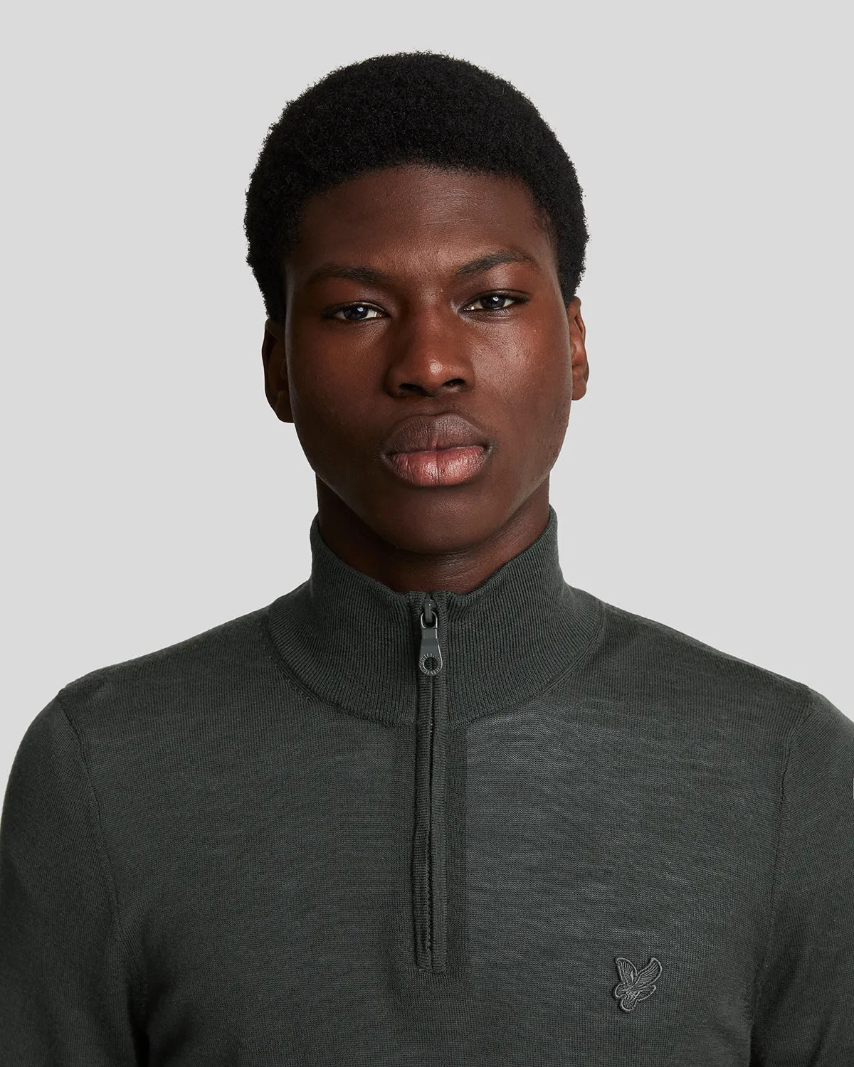 Tonal Eagle Merino 1/4 Zip Jumper sold by Lyle & Scott product image thumbnail 4