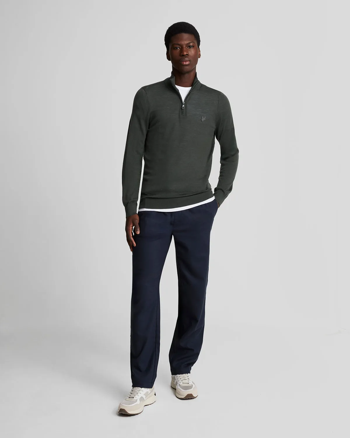 Tonal Eagle Merino 1/4 Zip Jumper sold by Lyle & Scott product image thumbnail 2