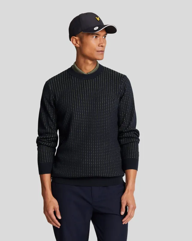 Golf Grid Crew Neck Jumper sold by Lyle & Scott