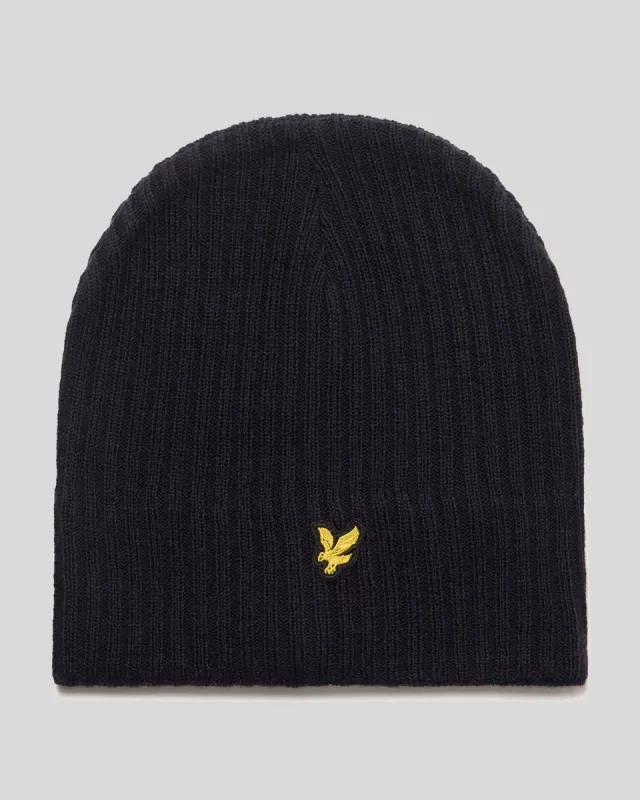 Knitted Ribbed Beanie sold by Lyle & Scott