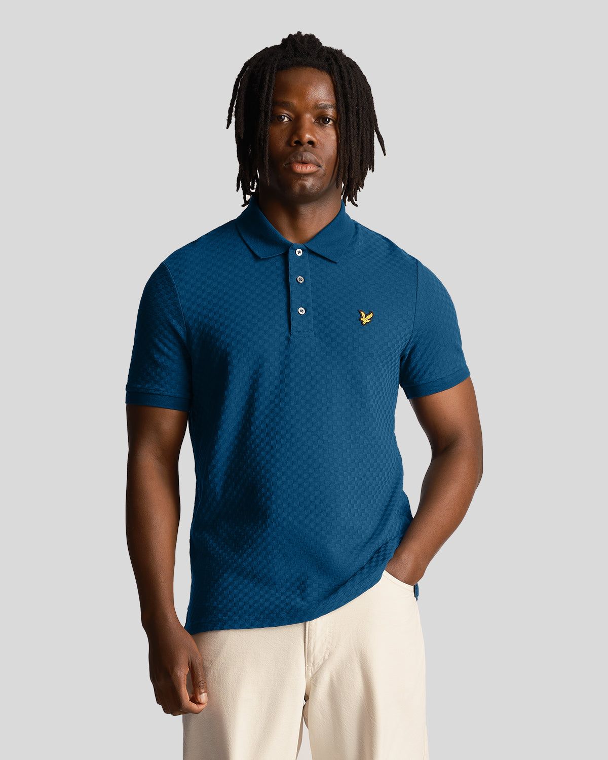 Grid Texture Polo Shirt sold by Lyle & Scott