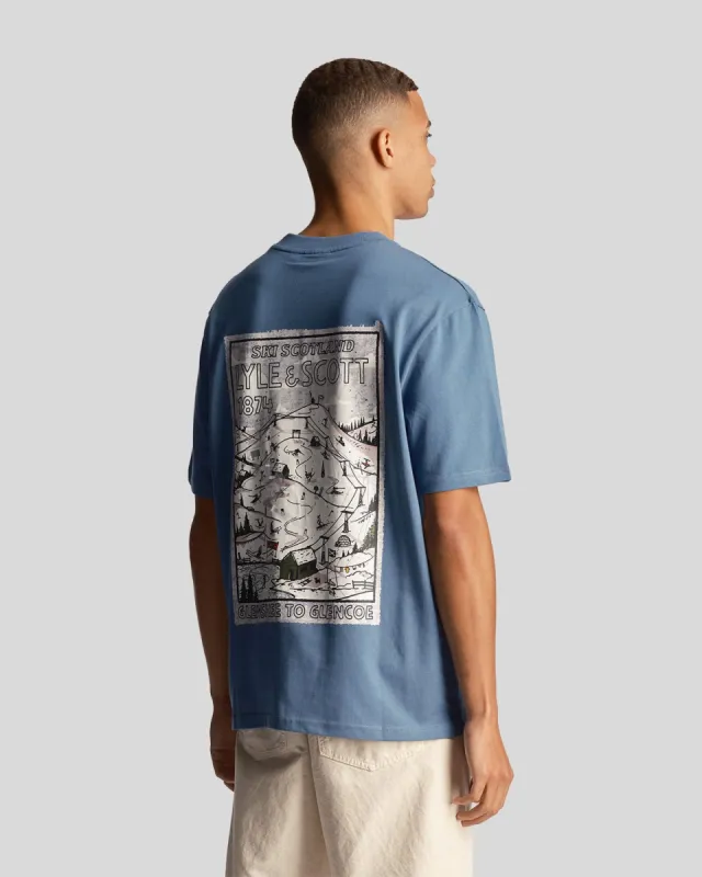 Ski Hill Graphic Print T-Shirt sold by Lyle & Scott