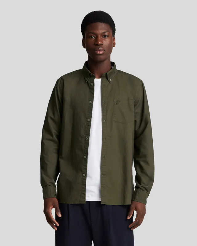 Tonal Eagle Plain Oxford Shirt sold by Lyle & Scott