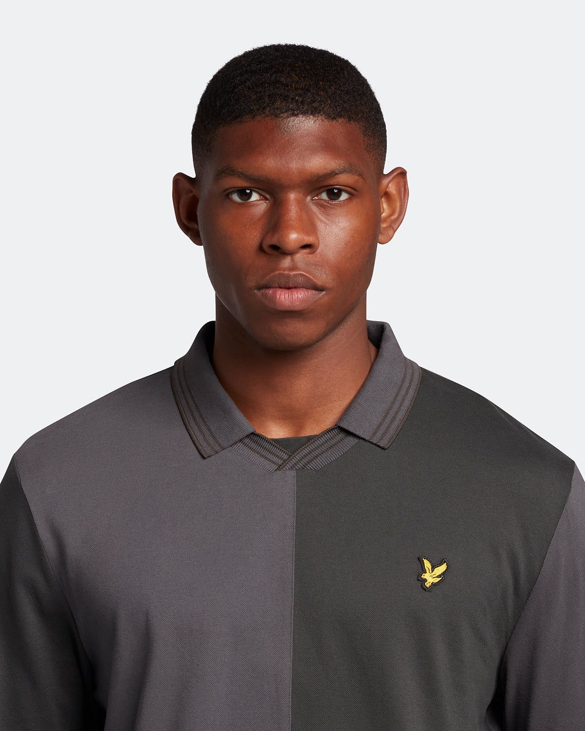 Long Sleeve Wide Tonal Stripe Polo Shirt sold by Lyle & Scott product image thumbnail 4