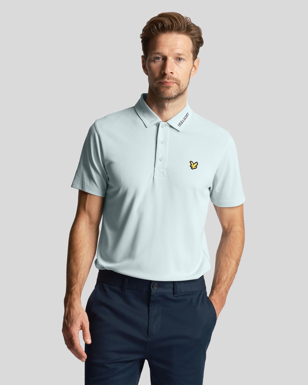 Golf Collar Logo Technical Polo Shirt sold by Lyle & Scott