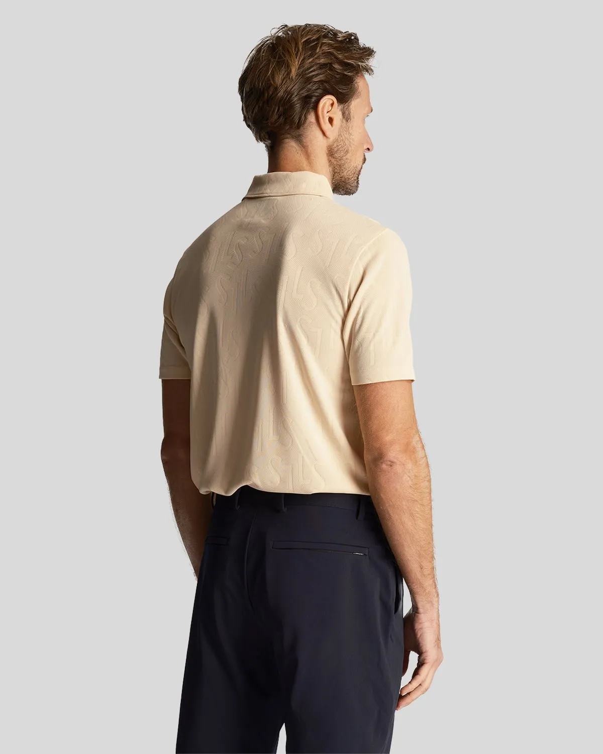 Golf Monogram Jacquard Polo Shirt sold by Lyle & Scott product image thumbnail 3