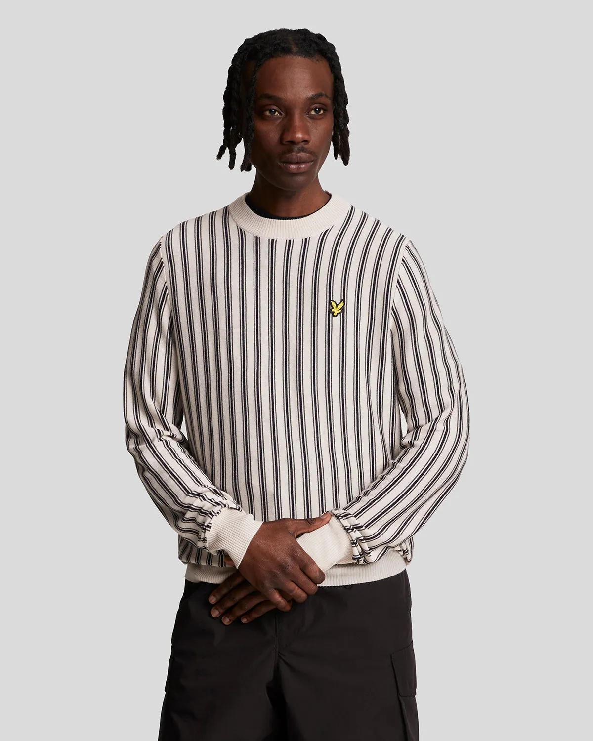 Vertical Stripe Crew Neck Jumper sold by Lyle & Scott