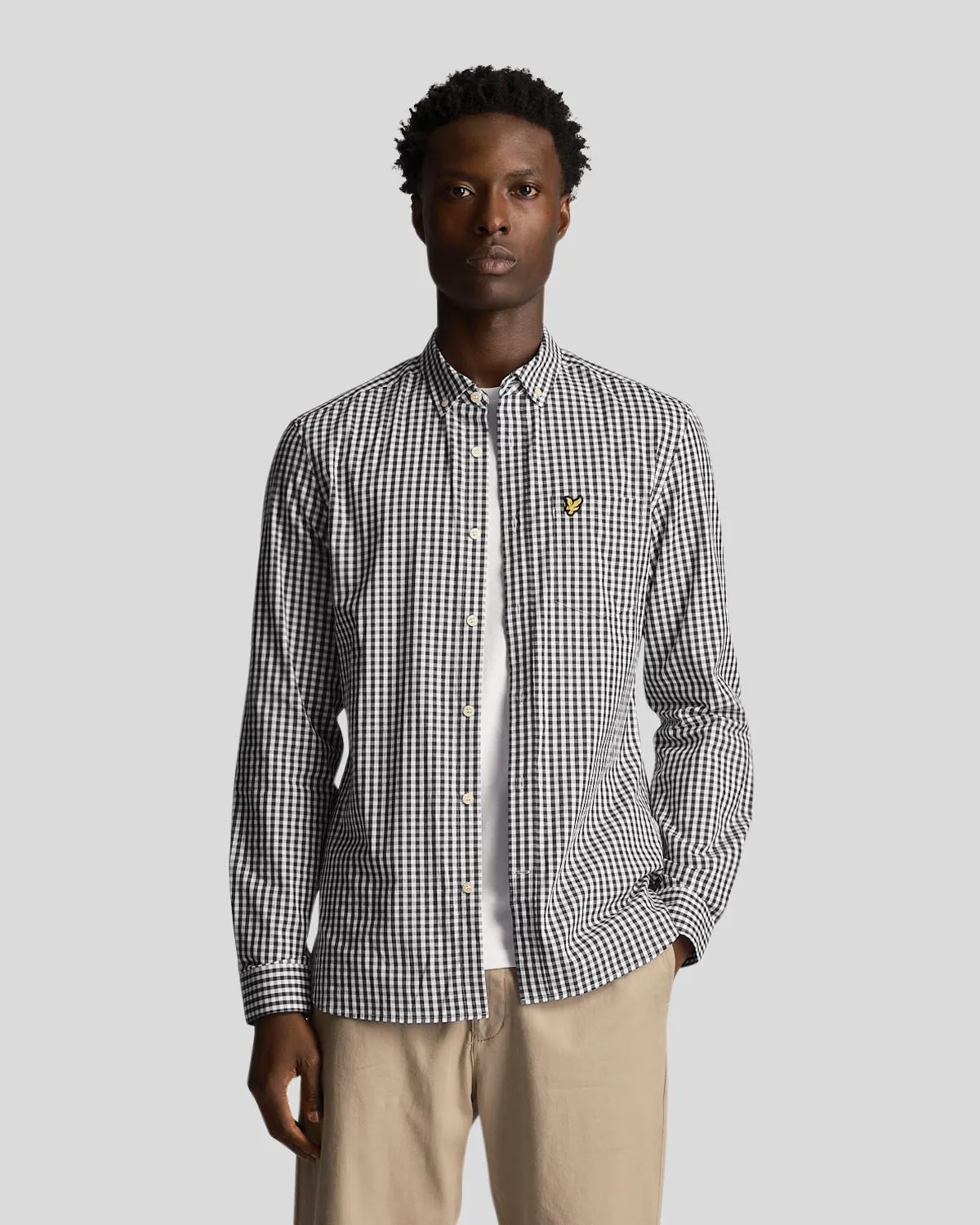 Long Sleeve Slim Fit Gingham Shirt sold by Lyle & Scott