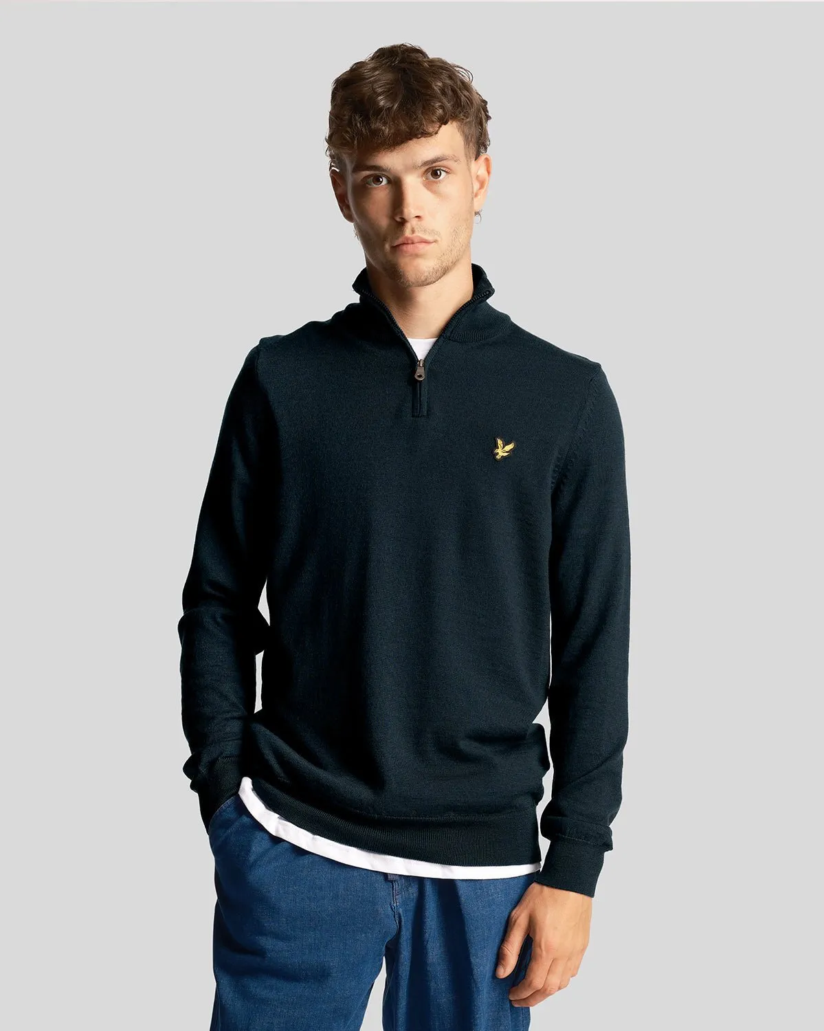 1/4 Zip Merino Mix Jumper sold by Lyle & Scott