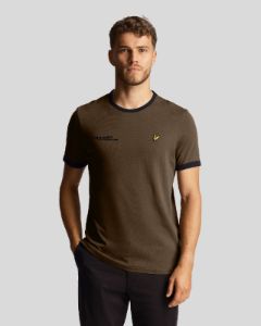Plain Ringer T-Shirt Co-Ordinates Print sold by Lyle & Scott