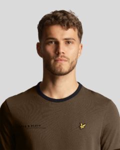 Plain Ringer T-Shirt Co-Ordinates Print sold by Lyle & Scott