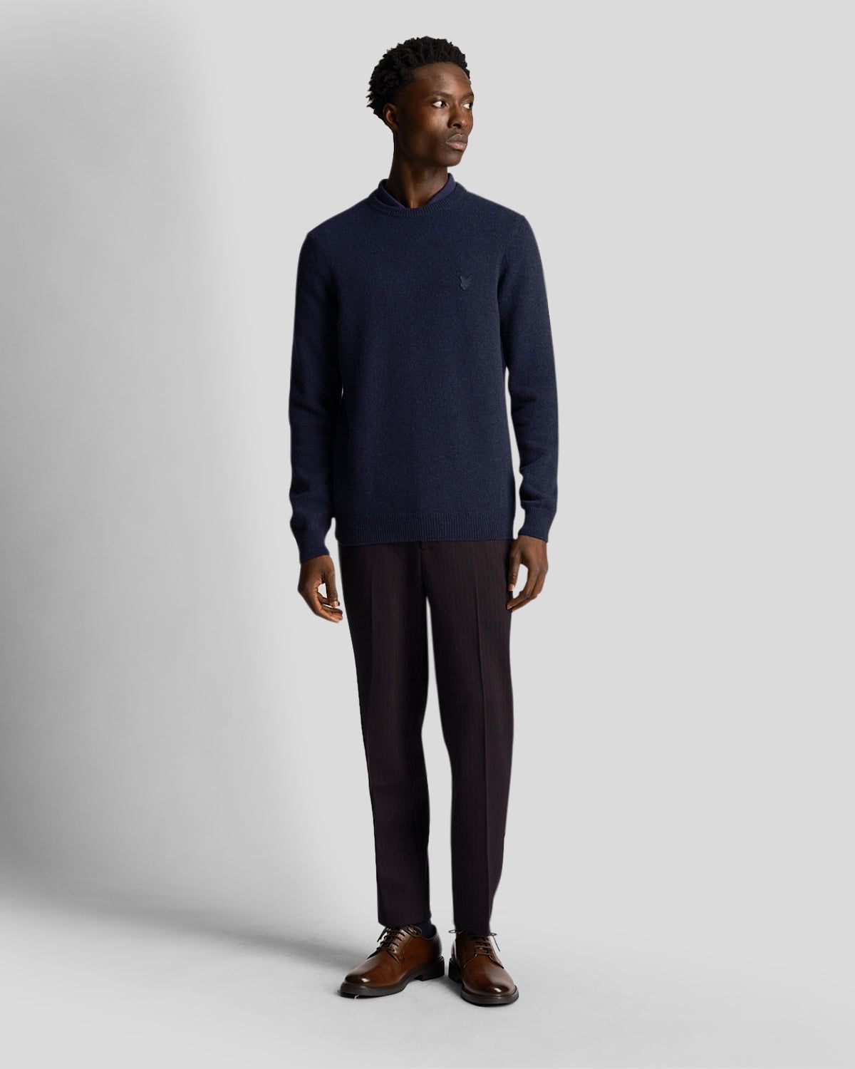 Tonal Eagle Crew Neck Lambswool Blend Jumper sold by Lyle & Scott product image thumbnail 2