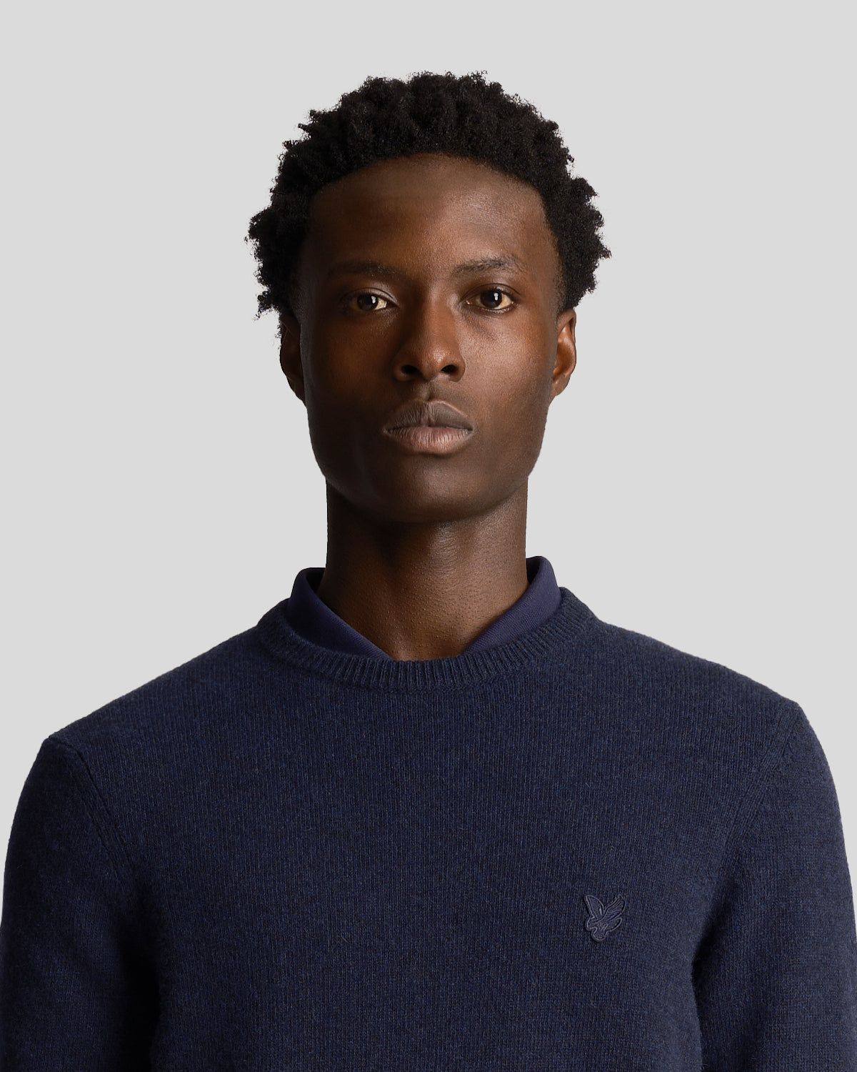 Tonal Eagle Crew Neck Lambswool Blend Jumper sold by Lyle & Scott product image thumbnail 4