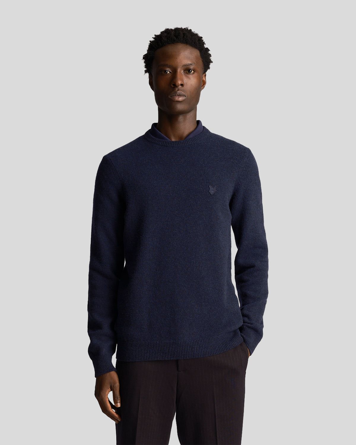 Tonal Eagle Crew Neck Lambswool Blend Jumper sold by Lyle & Scott