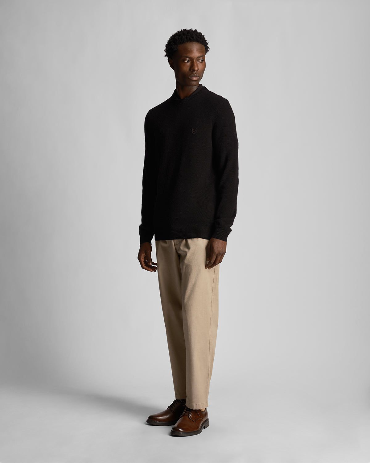 Tonal Eagle Crew Neck Lambswool Blend Jumper sold by Lyle & Scott product image thumbnail 2
