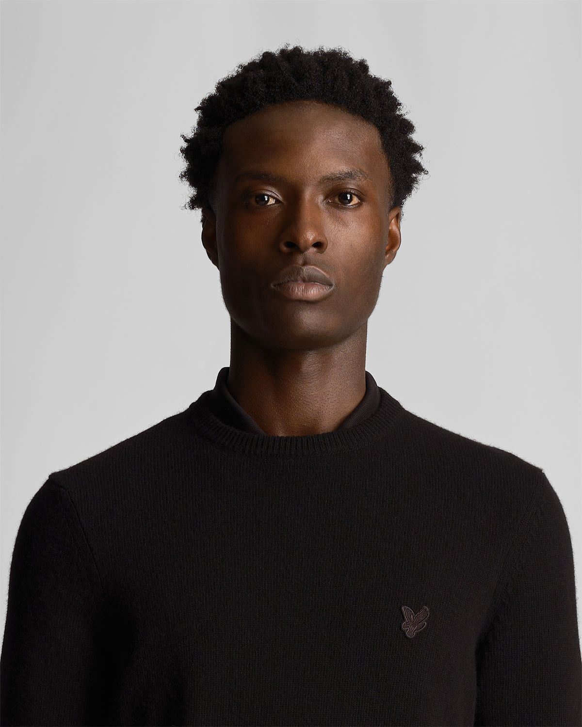 Tonal Eagle Crew Neck Lambswool Blend Jumper sold by Lyle & Scott product image thumbnail 4