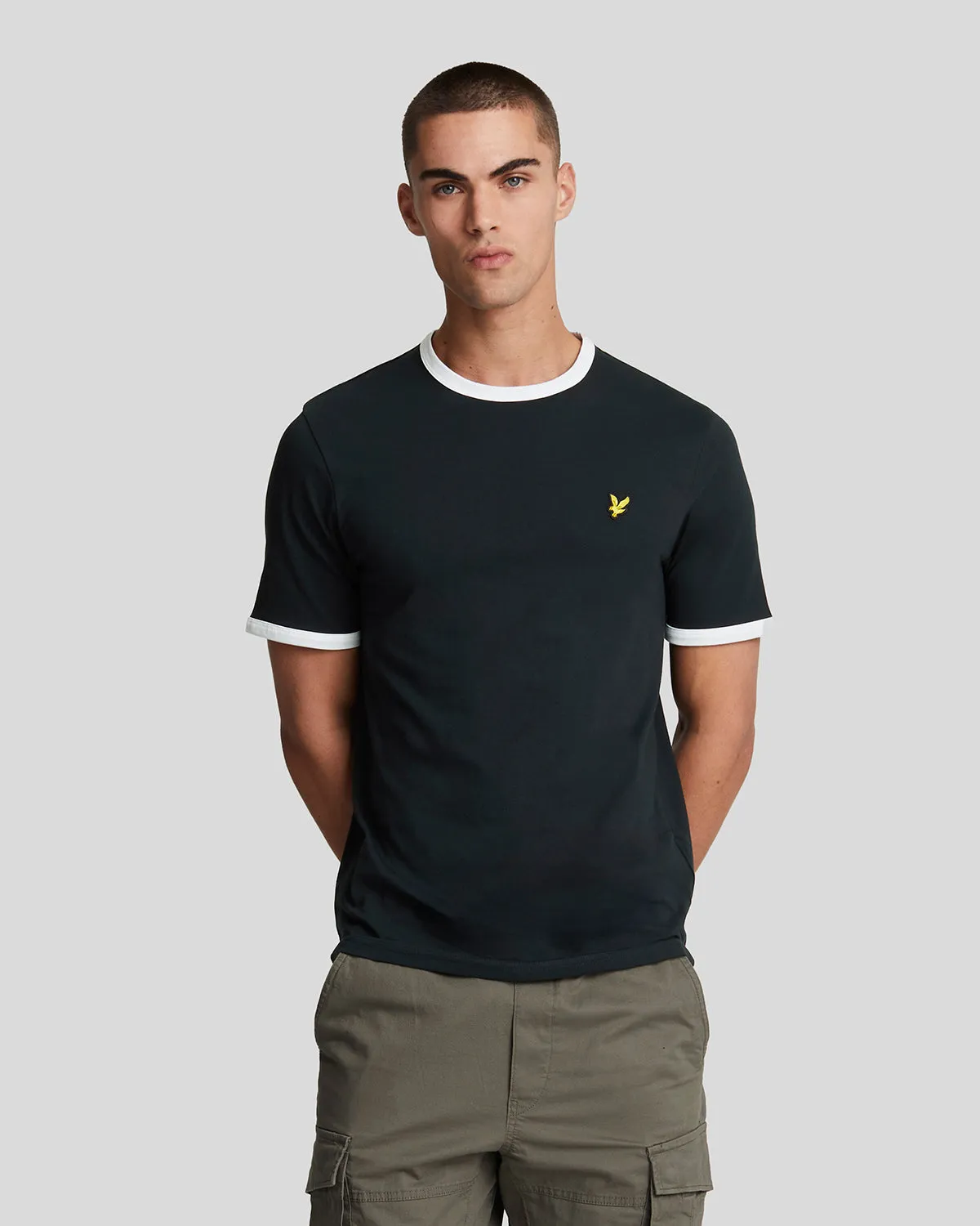 Ringer Cotton Crew Neck T-Shirt sold by Lyle & Scott